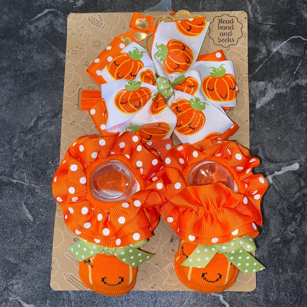 Baby Essentials Fall Headband & Socks Set